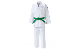 Hayato – Logo club brodé  LE JUDOGI MIZUNO DE COMPÉTITION Junior ET D’ENTRAÎNEMENT adulte - Blanc