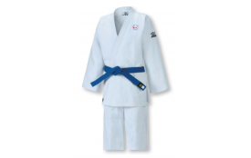 Keiko – Logo club brodé   LE JUDOGI MIZUNO DE COMPÉTITION. - Blanc